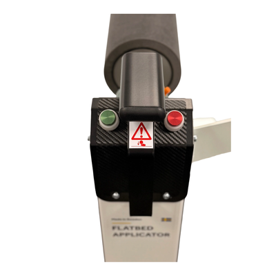 SIGNROLLER table control buttons for raising and lowering roller pressure